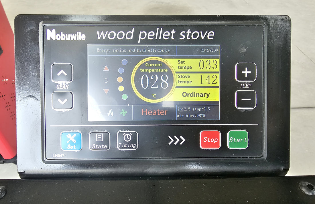 Intelligent and manual modes for wood pellet heaters.